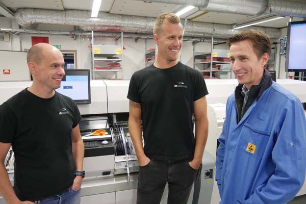 Per Edin, Mycronic, with Mats and Niklas during a visit to Allektronik